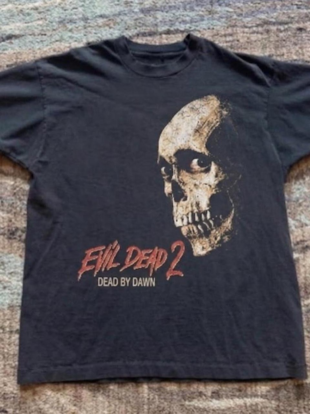 Gildan Black Evil Dead 2 Dead By Dawn Skull Graphic Tee
